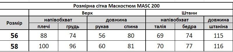 Маскостюм MASC 200_W2-56 MASC 200_W2 фото